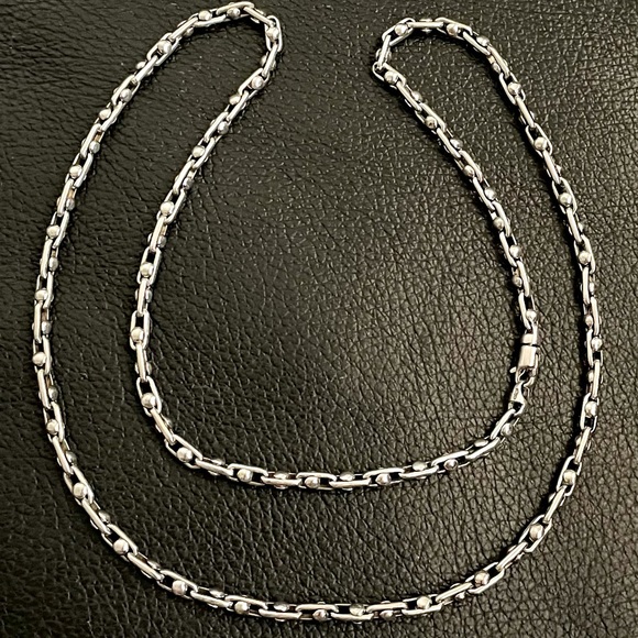 Unique .925 Sterling silver slider bead link necklace chain